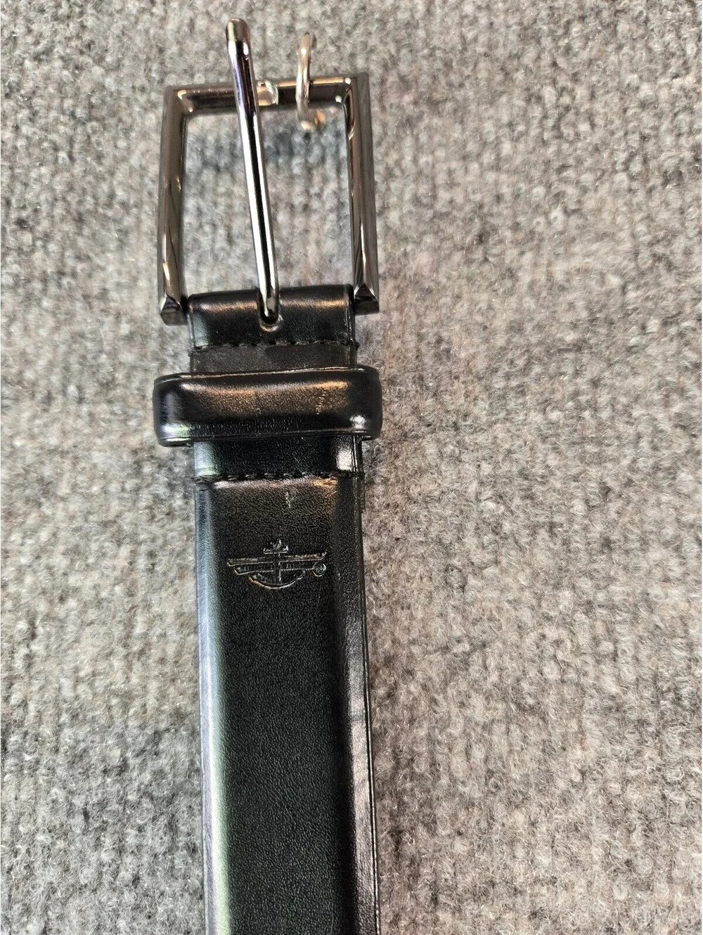 Dockers Mens Black Genuine Leather Dress Belt Size 46 115cm Plus Big Tall